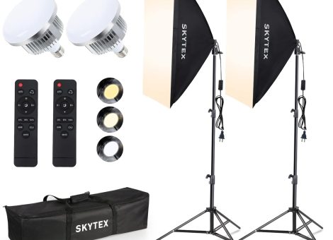 Skytex Softbox Lighting Kit(2Pack), 20x28in Soft Box | 85W 2700-6400K E27 LED Bulb Continuous Photography Lighting, Photo Studio Lights Equipment for Camera Shooting, Video Recording